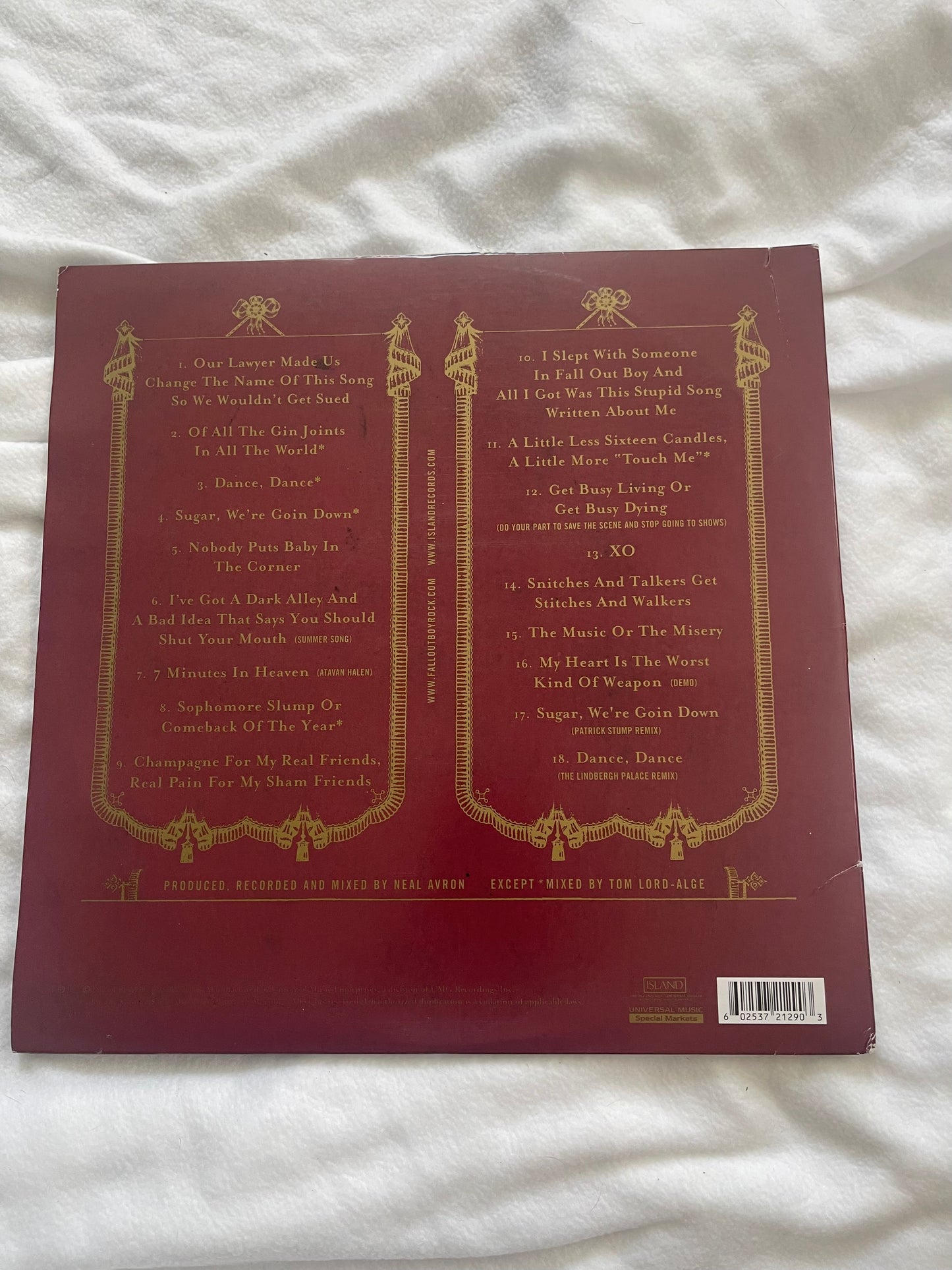 Fall Out Boy - From Under The Cork Tree (Hot Topic exclusive maroon gold swirl vinyl)