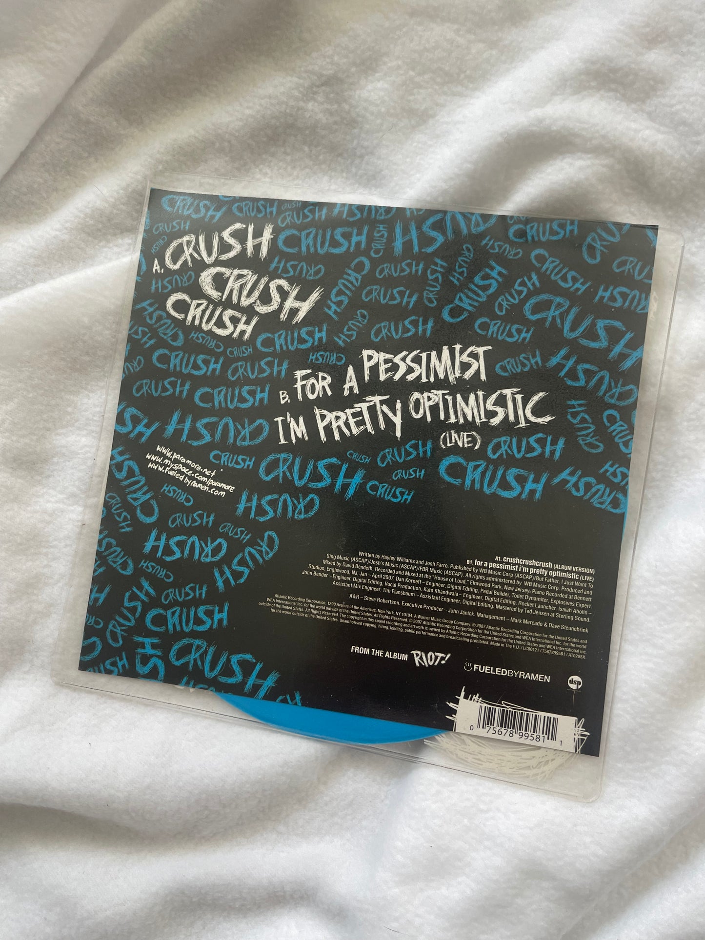Paramore - CrushCrushCrush (limited edition blue vinyl)
