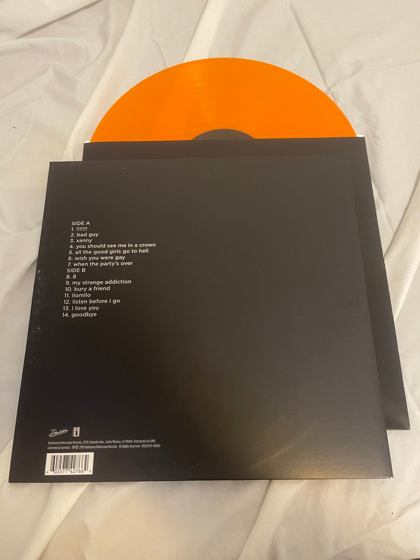 Billie Eilish - When We All Fall Asleep, Where Do We Go? (exclusive orange vinyl)