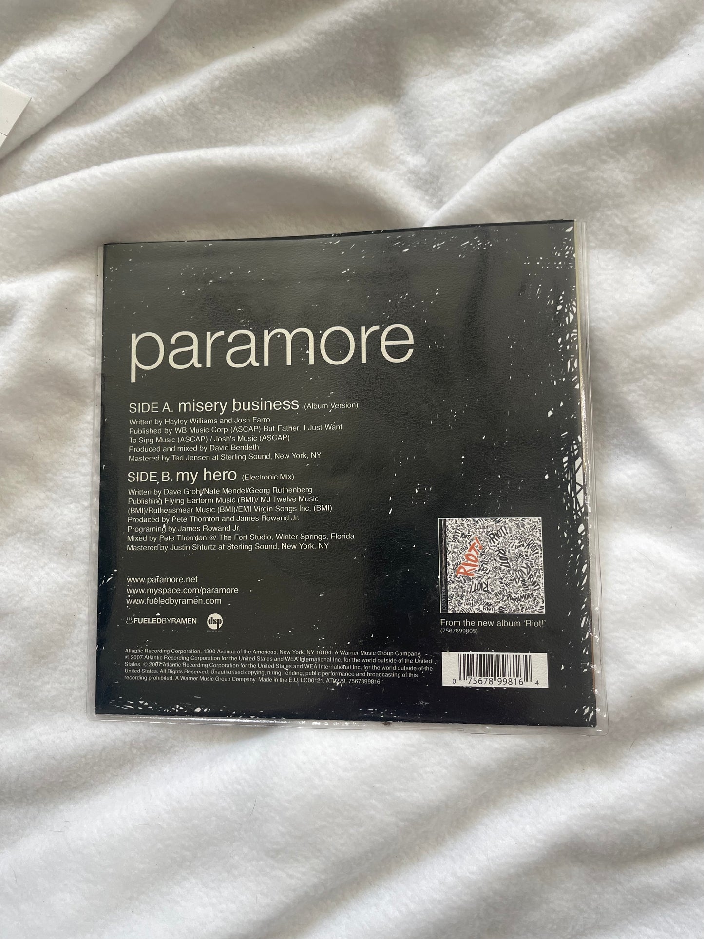 Paramore - Misery Business (limited edition “poster bag” clear vinyl)