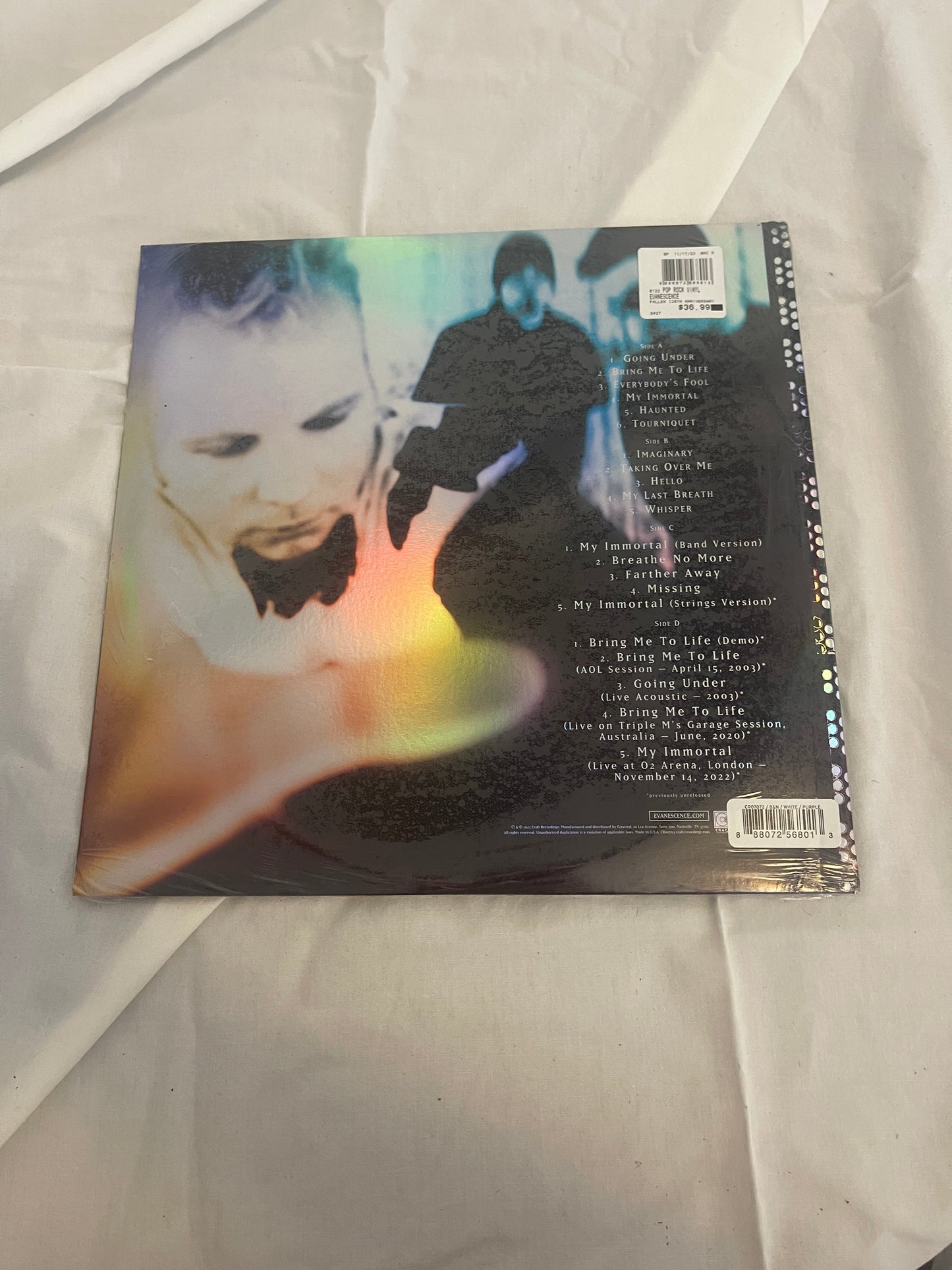 Evanescence - Fallen (20th anniversary Barnes And Noble exclusive white and purple marble vinyl)