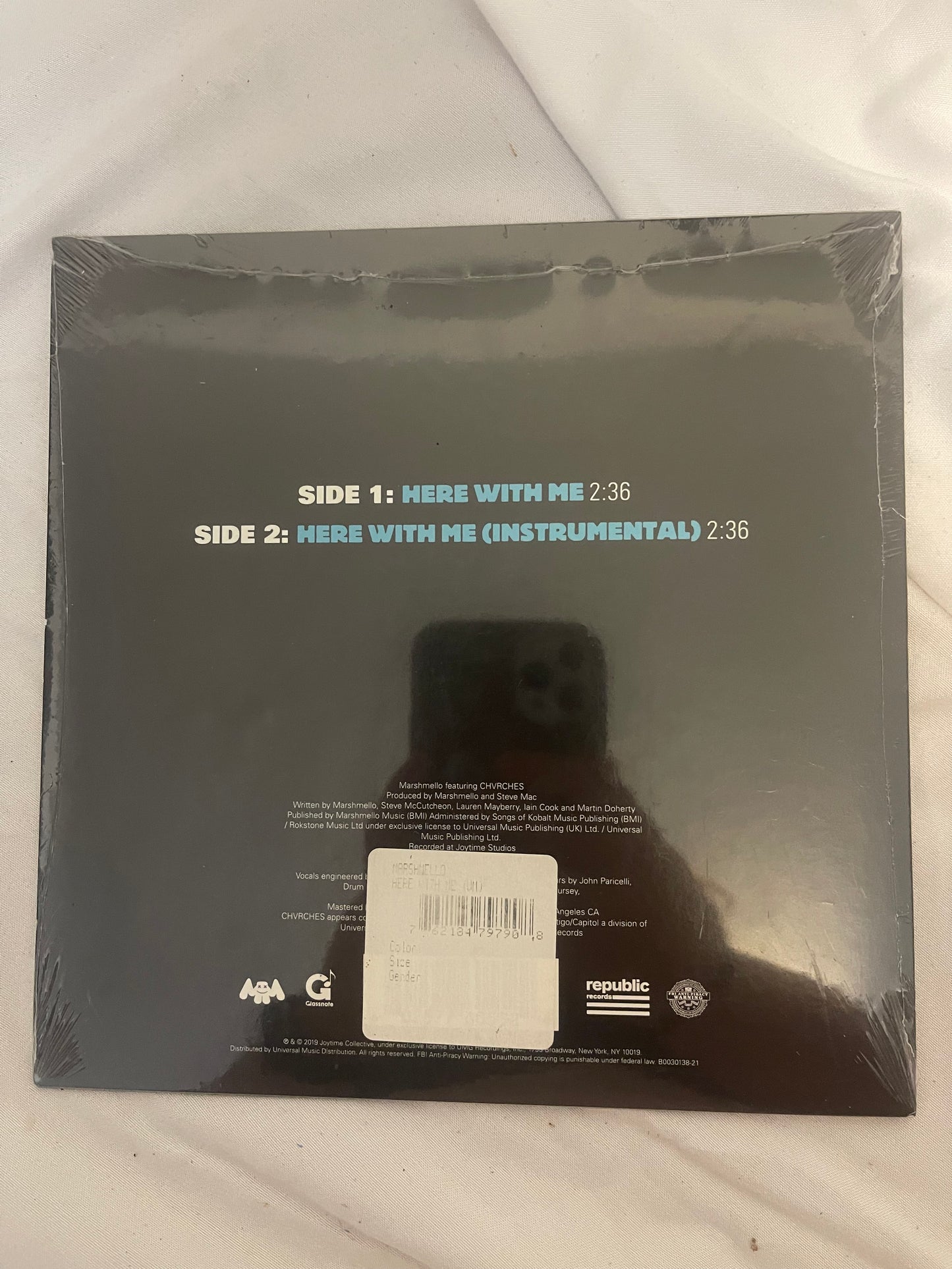 Marshmello ft. Chvrches - Here With Me (urban outfitters exclusive clear 7” vinyl)
