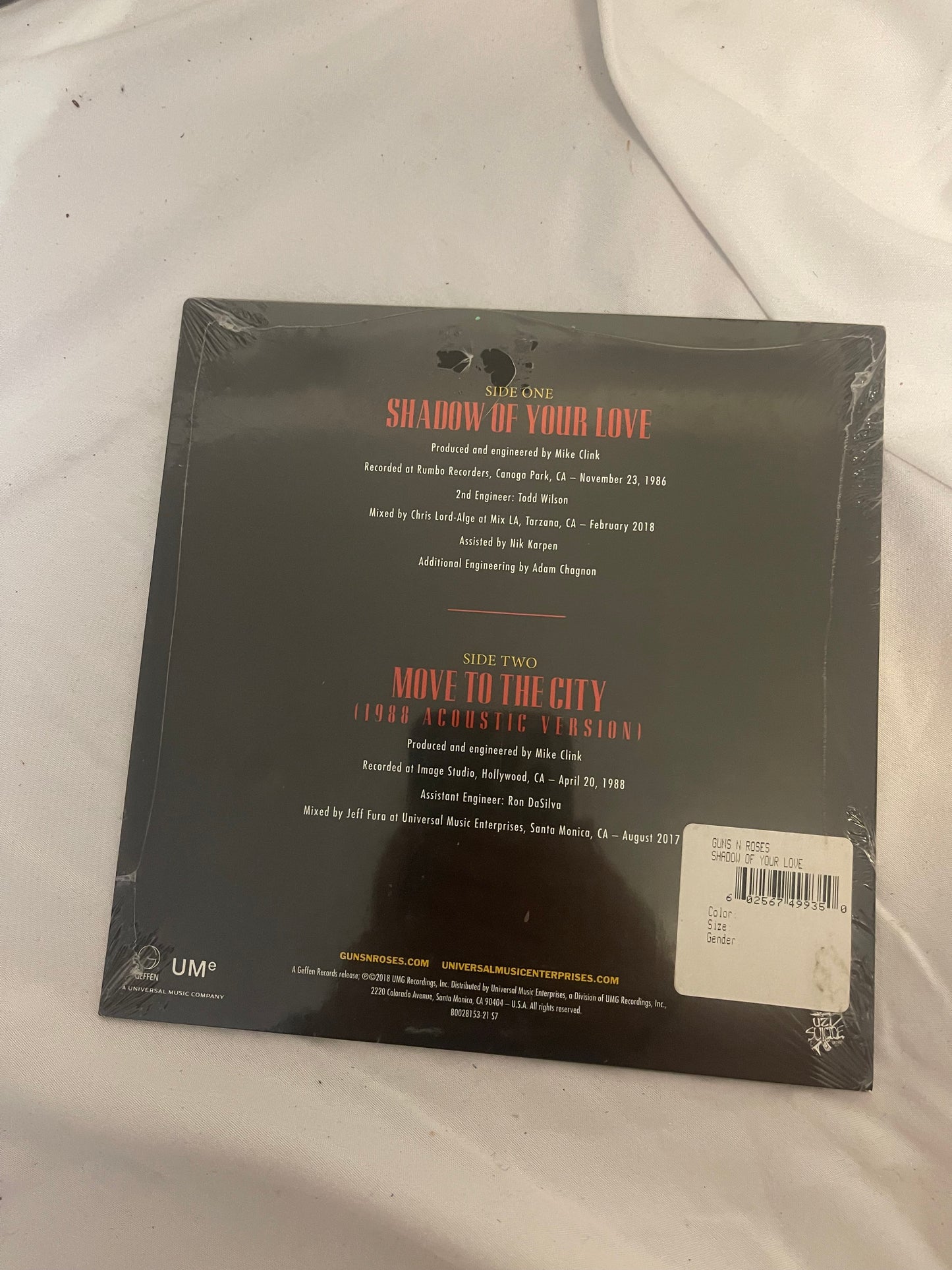Guns N’ Roses - Shadow Of Your Love (The Sound Of Vinyl exclusive yellow vinyl)