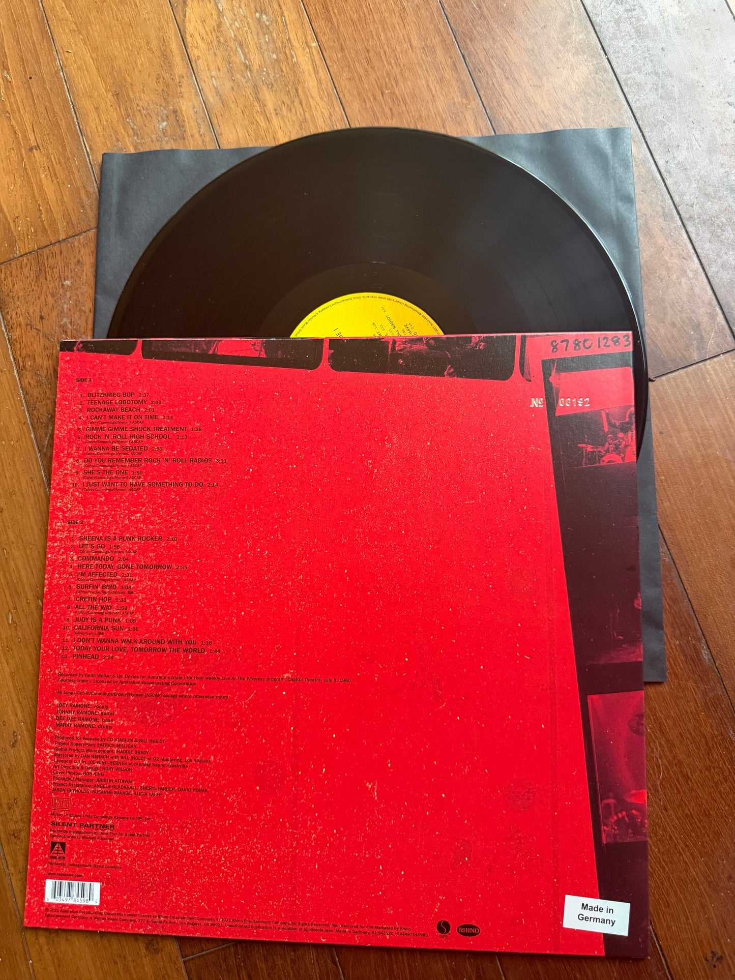 The Ramones - Triple J Live At The Wireless (Capitol Theatre, Sydney, Australia, July 8, 1980) (record store day exclusive vinyl)