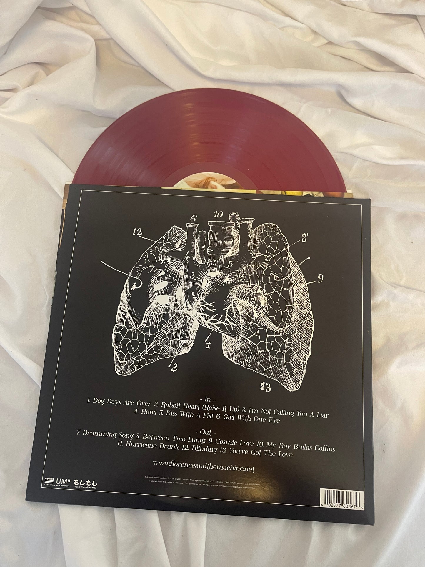 Florence + and The Machine - Lungs (exclusive 10th anniversary edition burgundy red vinyl)