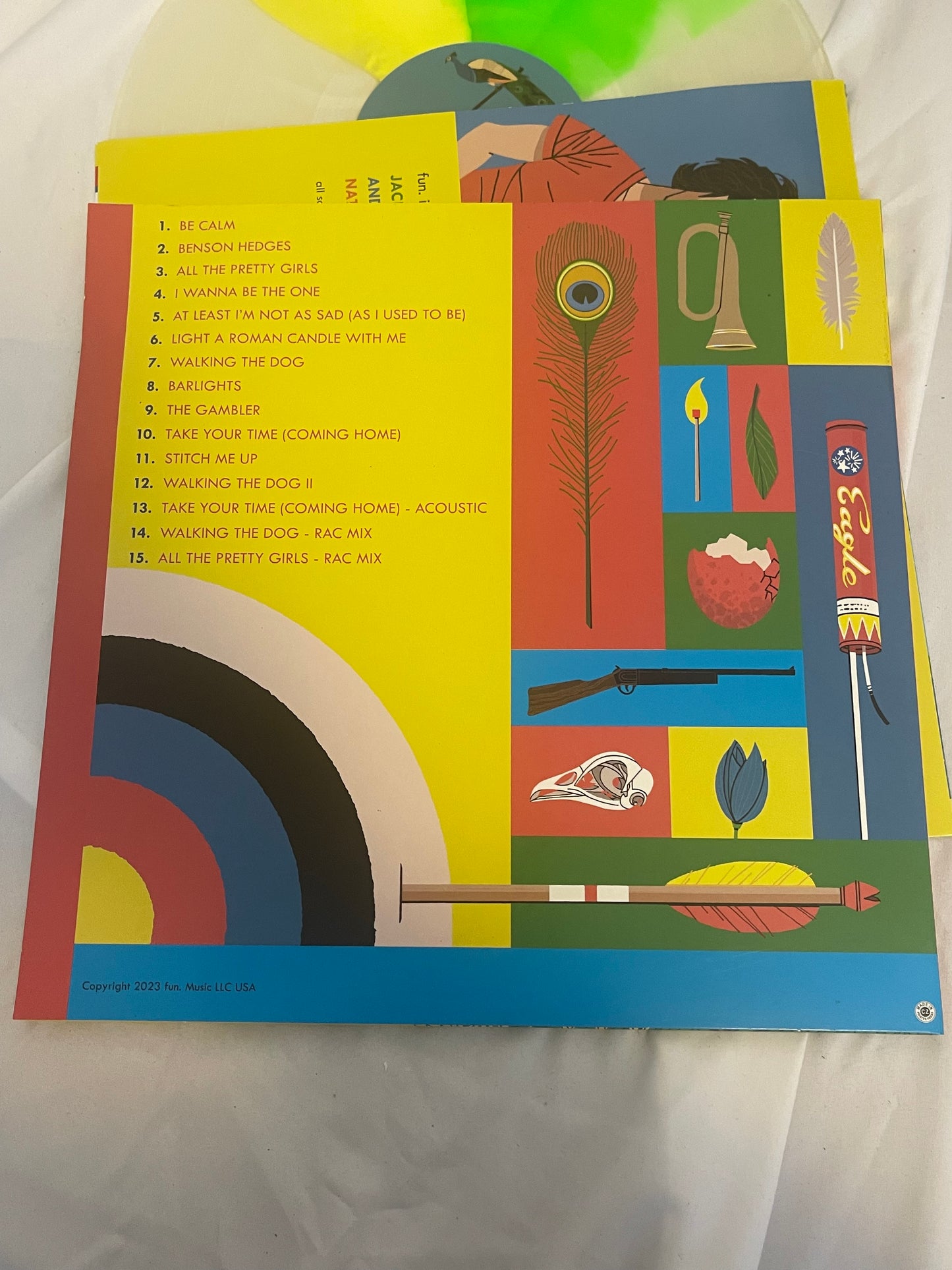 fun. - Aim And Ignite (Newbury Comics exclusive clear with opaque yellow and neon green twist vinyl)