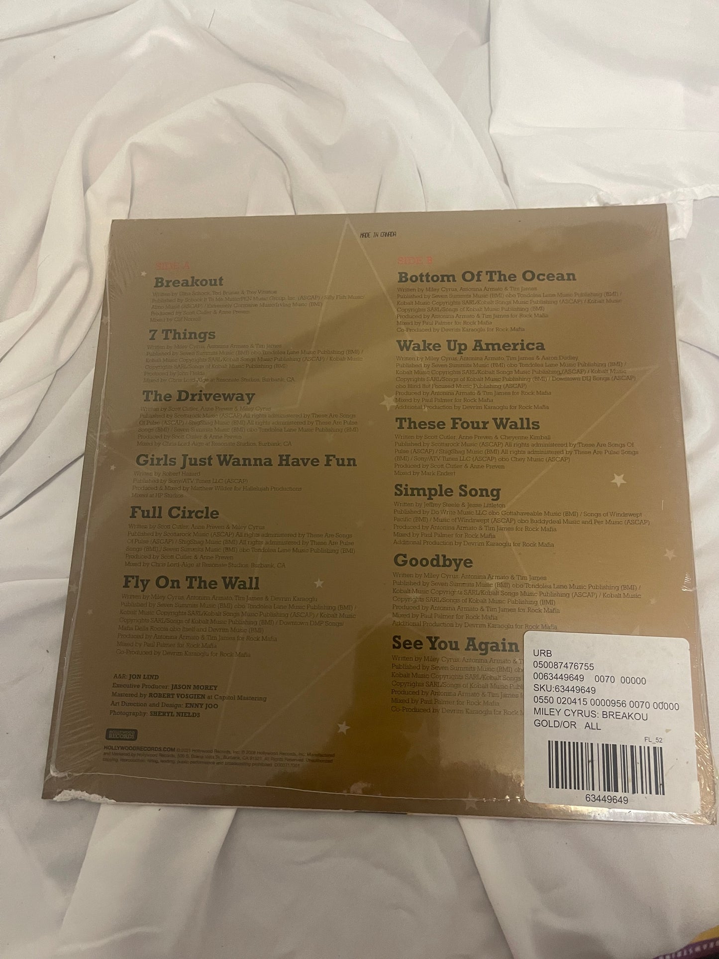 Miley Cyrus - Breakout (Urban Outfitters exclusive gold with black splatter vinyl)