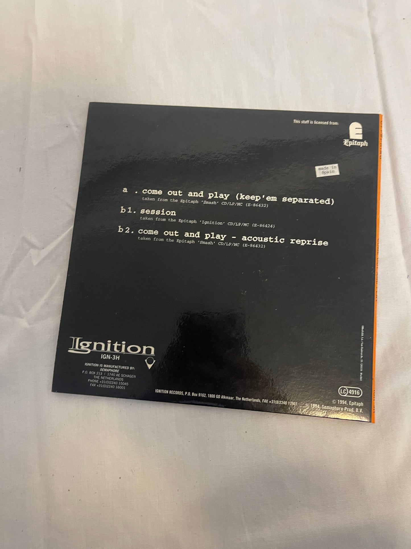 The Offspring - Come Out And Play (Keep ‘Em Separated) (7” vinyl single)