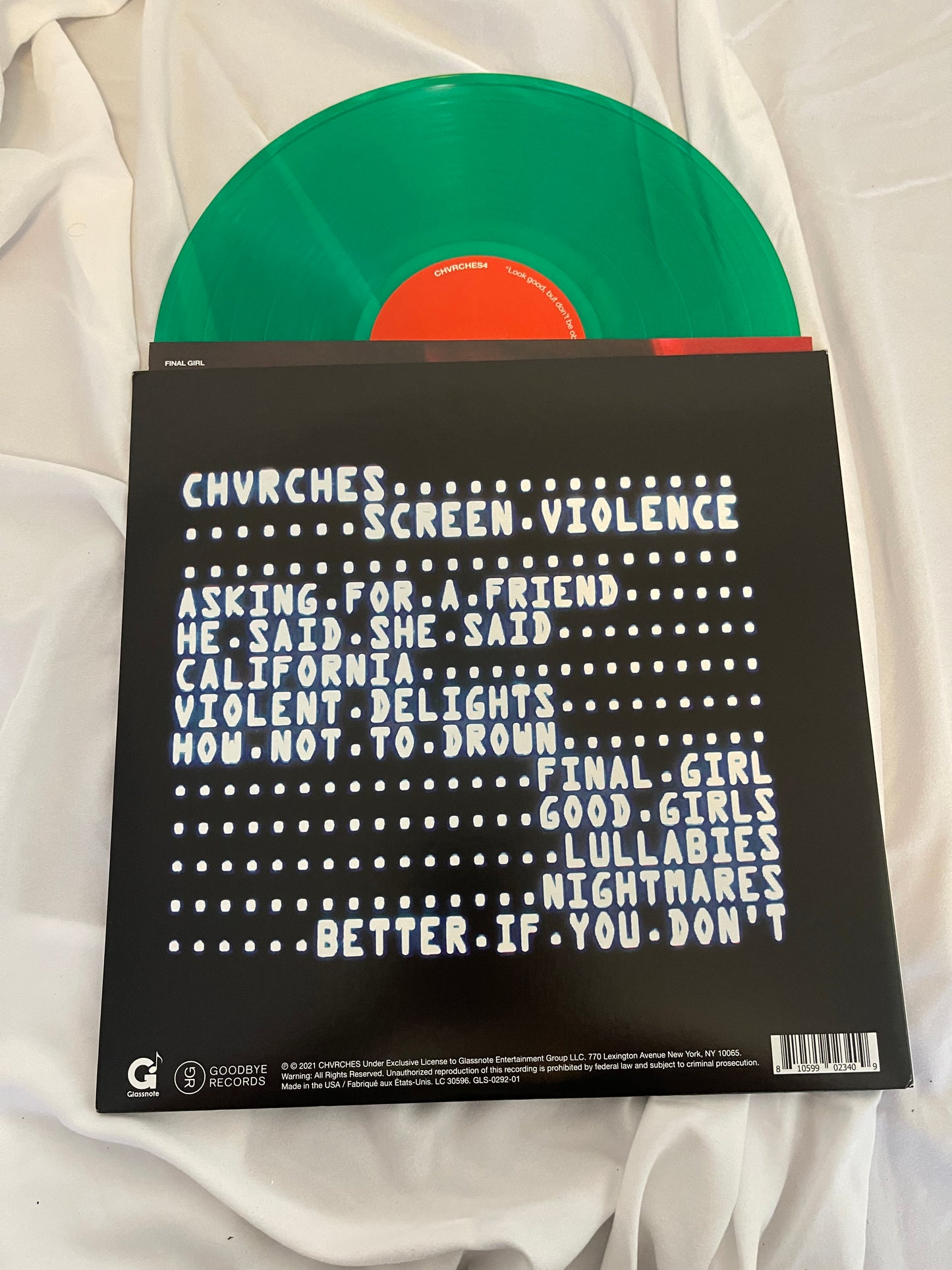 Chvrches - Screen Violence (Urban Outfitters exclusive Transparent Green vinyl)