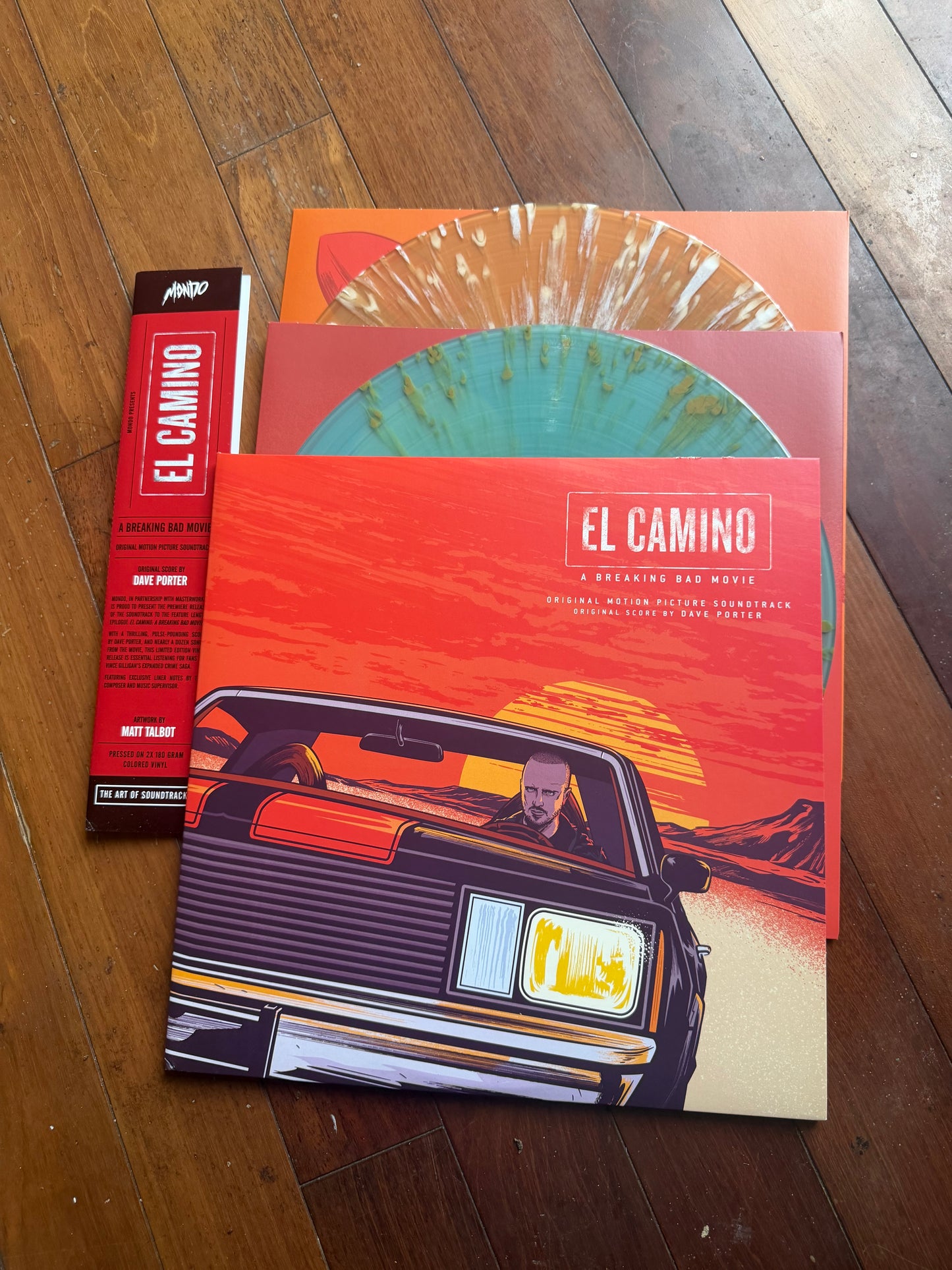 El Camino: A Breaking Bad Movie - Original Motion Picture Soundtrack (Mondo exclusive blue with white splatter and orange with white splatter vinyl)