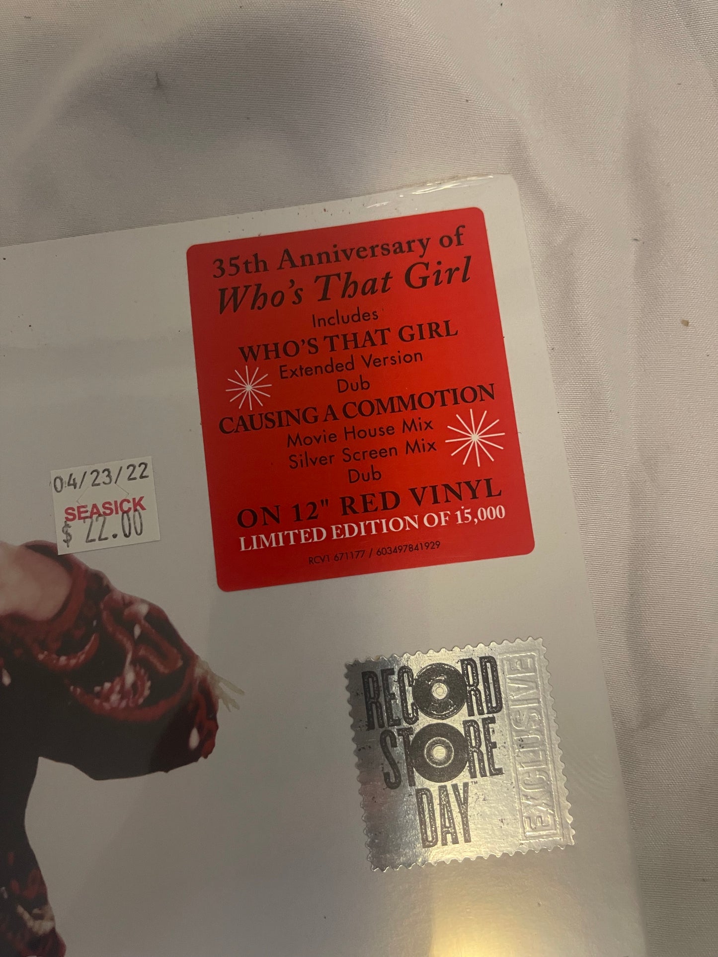 Madonna - Who’s That Girl (Super Club Mix) (35th Anniversary Record Store Day exclusive red vinyl)