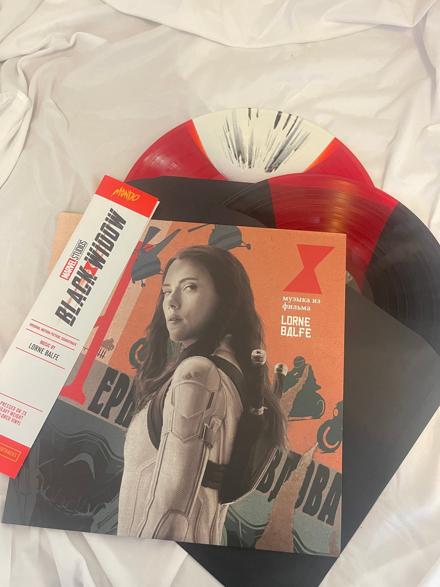 Black Widow - Soundtrack (Mondo exclusive red/black and red/white butterfly splatter vinyl)