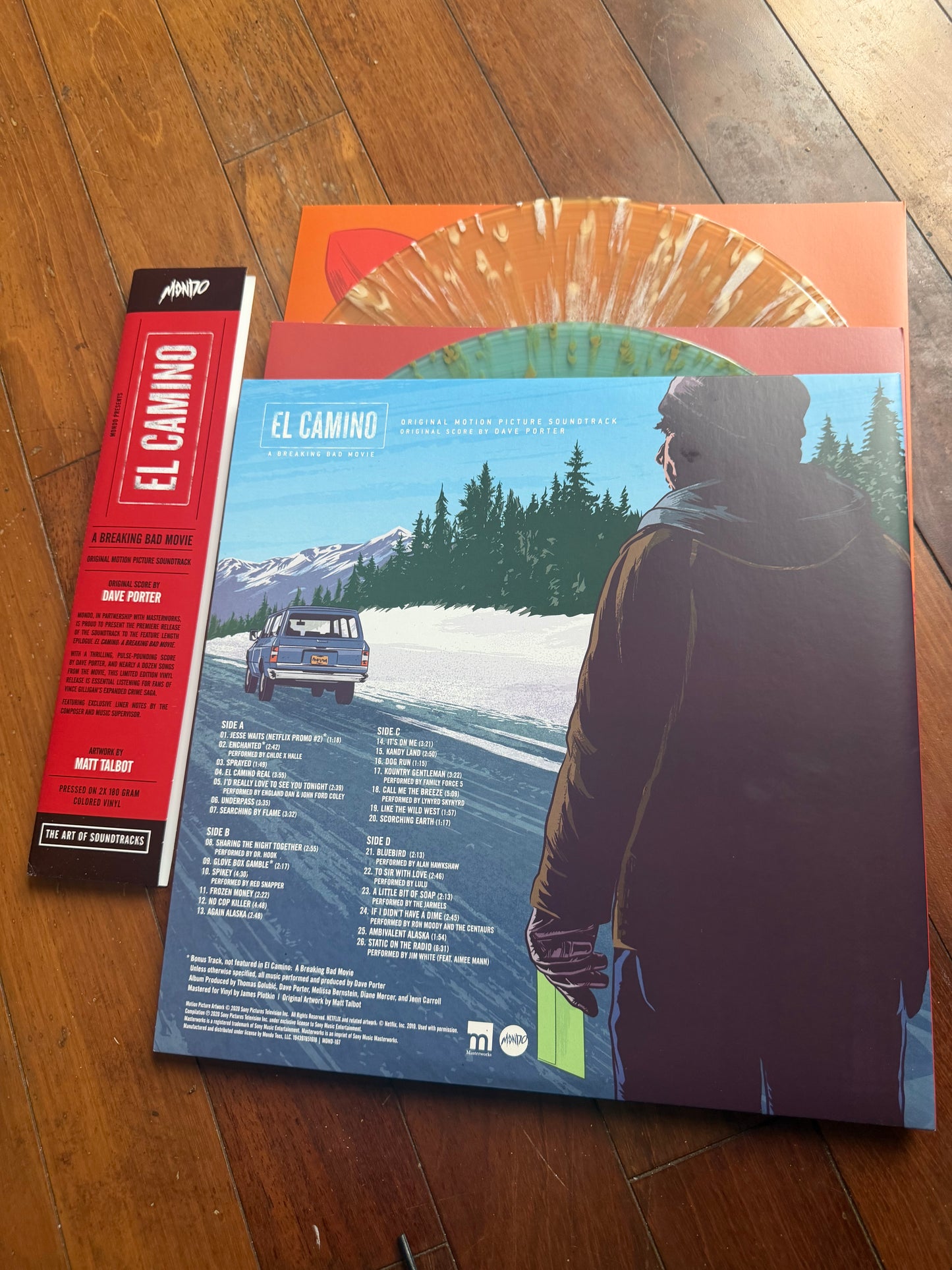 El Camino: A Breaking Bad Movie - Original Motion Picture Soundtrack (Mondo exclusive blue with white splatter and orange with white splatter vinyl)
